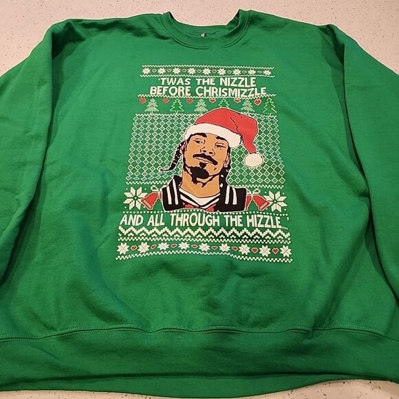 NEW! Snoop Dog “Twas The Night Before Christmas” Green Sweatshirt - XXL 2XL - Picture 1 of 5
